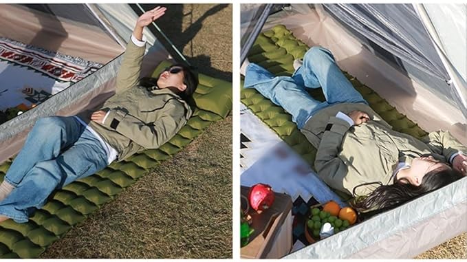 Portable Inflatable Mattress with Quick Foot Pump Ideal for Camping and Hiking Lightweight and Comfortable