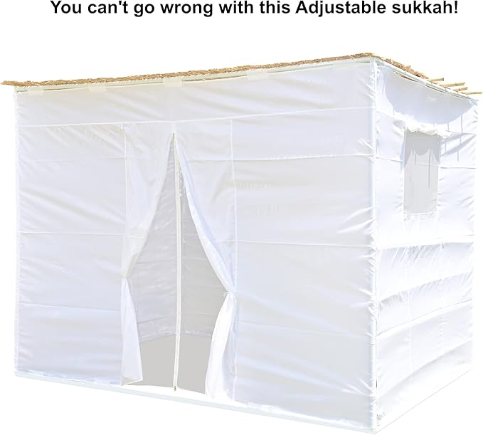 SUKKOT HADAR Large 8x10 Adjustable Sukkah Set with Sidewalls Adjustable up to 14 Sizes Kosher Certified Easy to Assemble (Adjustable 8x10)