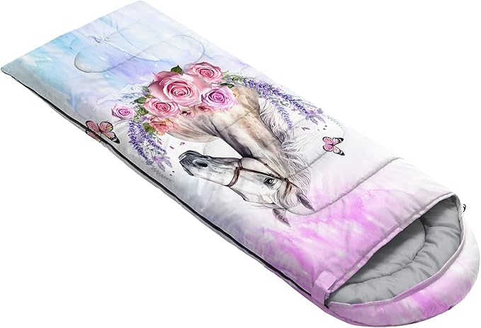 HOSIMA Dear Hunting Pattern Cold Weather Sleeping Bags for Kids AdultsBlack Light Weight Waterproof Sleeping Bags for Outdoors Hiking.