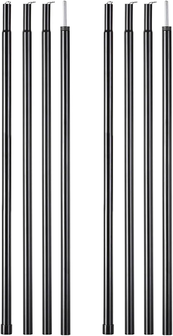 2m/6.6ft Camping Tent Awning Poles Plated Iron Canopy Outdoor Folding Zinc Rod Camping Portable Outdoor Elements