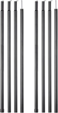 2m/6.6ft Camping Tent Awning Poles Plated Iron Canopy Outdoor Folding Zinc Rod Camping Portable Outdoor Elements
