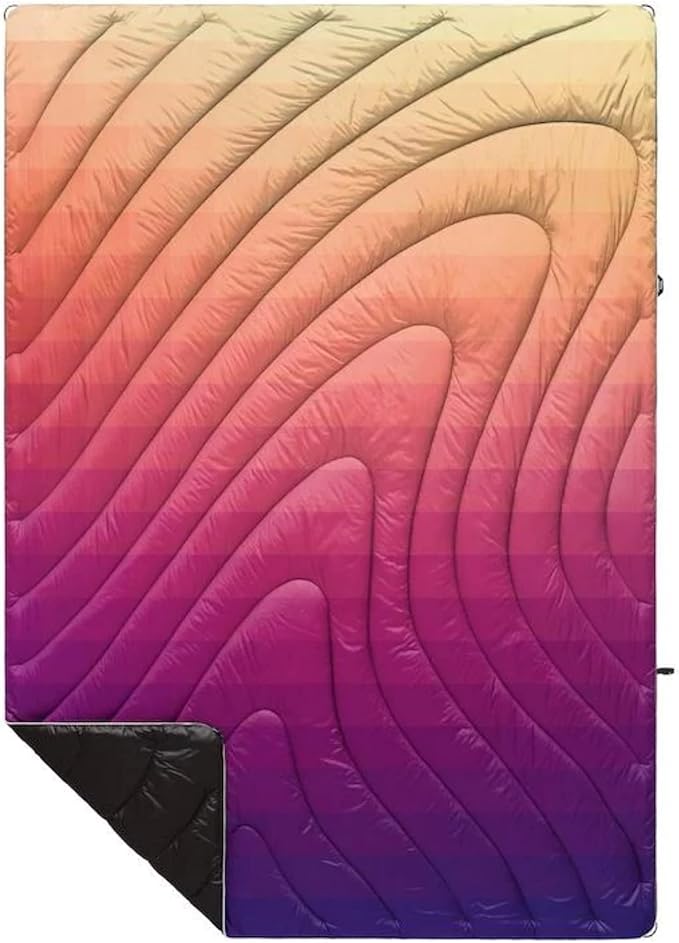 Rumpl Original Puffy Blanket - Warm Water-Resistant Camping Blanket with 100% Recycled Synthetic Insulation 52x75 Original Puffy V1 Dawn Pixel Fade