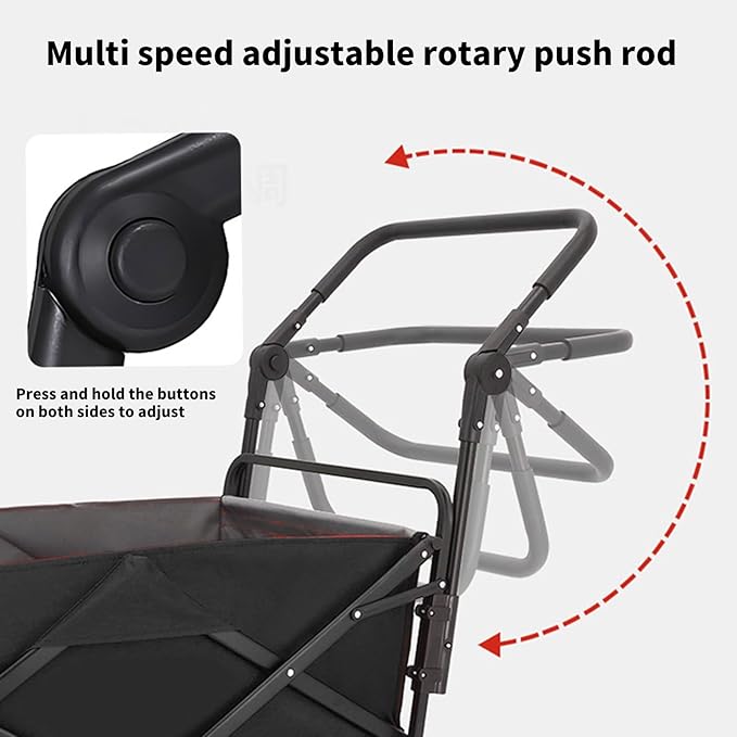 Camping Gear Folding Cart Push Handle Extendable Holder Extendable Holder Easy to Use for Wagons Cart Beach Shopping Cart