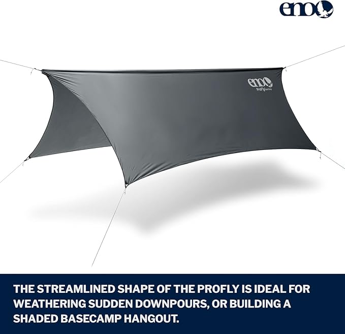 ENO Eagles Nest Outfitters ProFly Rain Tarp Ultralight Hammock Accessory Charcoal