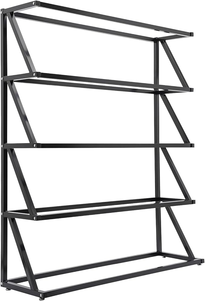 5 Tier Supermarket Fruit Vegetable Storage Rack Retail Display Rack Market Shelf with 10 Slanted Baskets &amp Adjustable Feet Floor Standing Metal Fruit Vegetable Snacks Display Shelf Organizer
