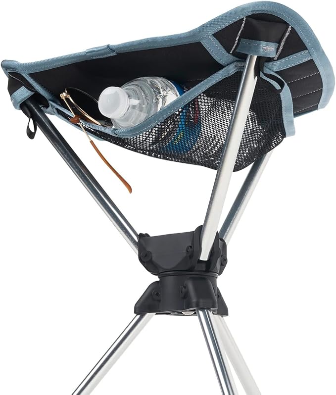 GRAND TRUNK Compass 360° Swivel Camping Stool | Ultralight Foldable Tripod Seat with Aluminum Frame | Portable Outdoor Chair for Hiking Fishing &amp Travel | Black