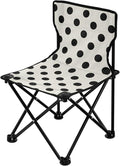 Trendy Polka Dot Black Beige Foldable Camp Chair Ultralight Foldable Chairs Indoor with Carrying Bag