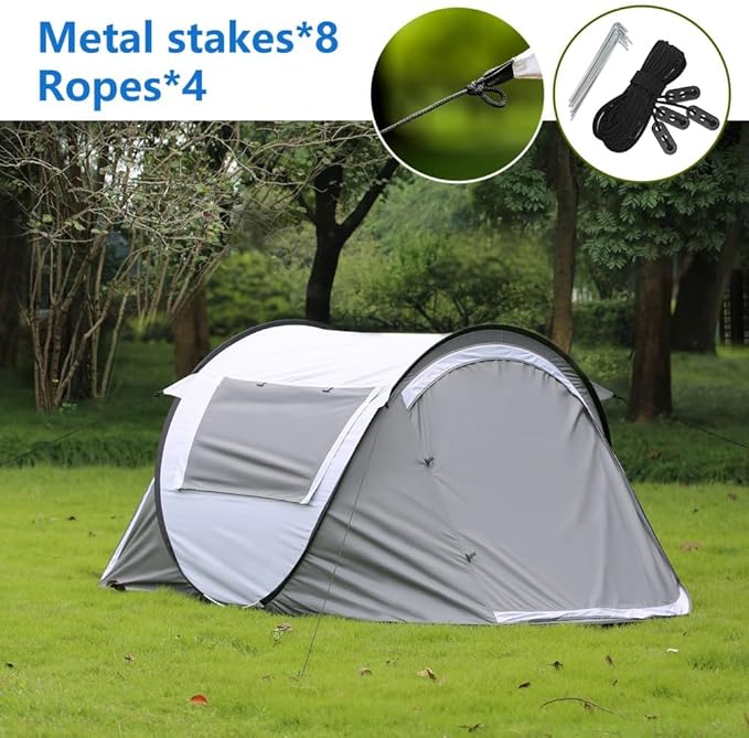 Instant 2 Person Pop Up Camping Tent with Easy Setup Lightweight Dome Tent for Outdoor Adventures Water Resistant &amp Compact Design
