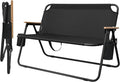 ptlsy Loveseat Camping Chair for Adults Heavy Duty Double Seat Camp Chair for 2 Person Suit for Indoor Outdoor Hiking Patio Beach (Black)