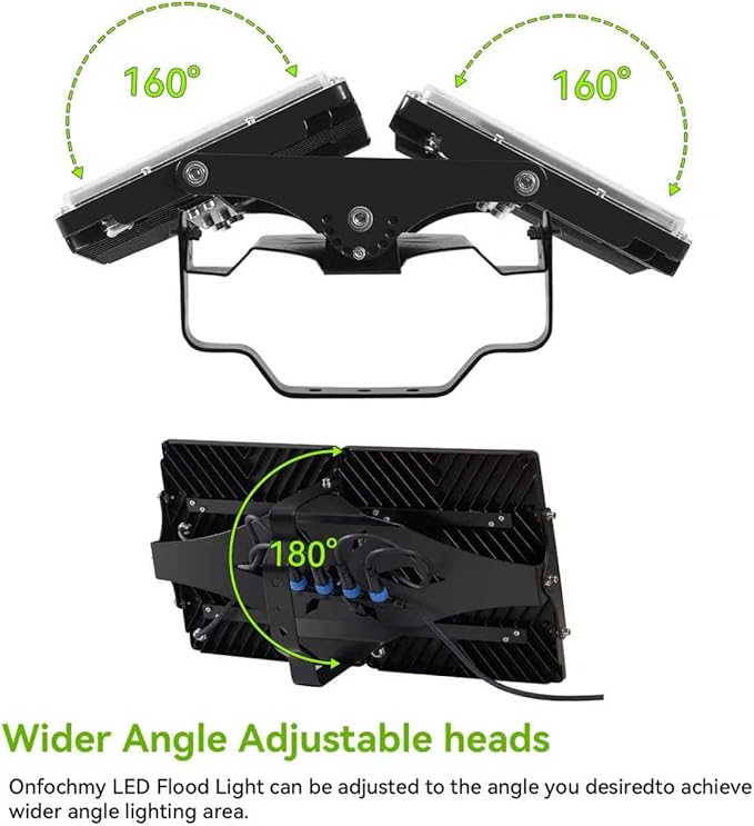 400W LED Flood Light 60000LM Super Bright Outdoor Security Lights UL Approved Plug with 4 Panel Adjustable 6000K Daylight White IP66 Waterprooffor Stadium Yard Street &amp Parking Lot Lighting