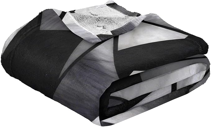 Cute Blanket Stained Glass Gray Black Classical Teen Throw Blanket 50'' x 70''