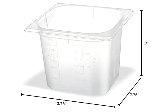 San Jamar Modpans 1/6 Food Pan and Lid for Kitchens and Restaurants Plastic 2 Quarts White