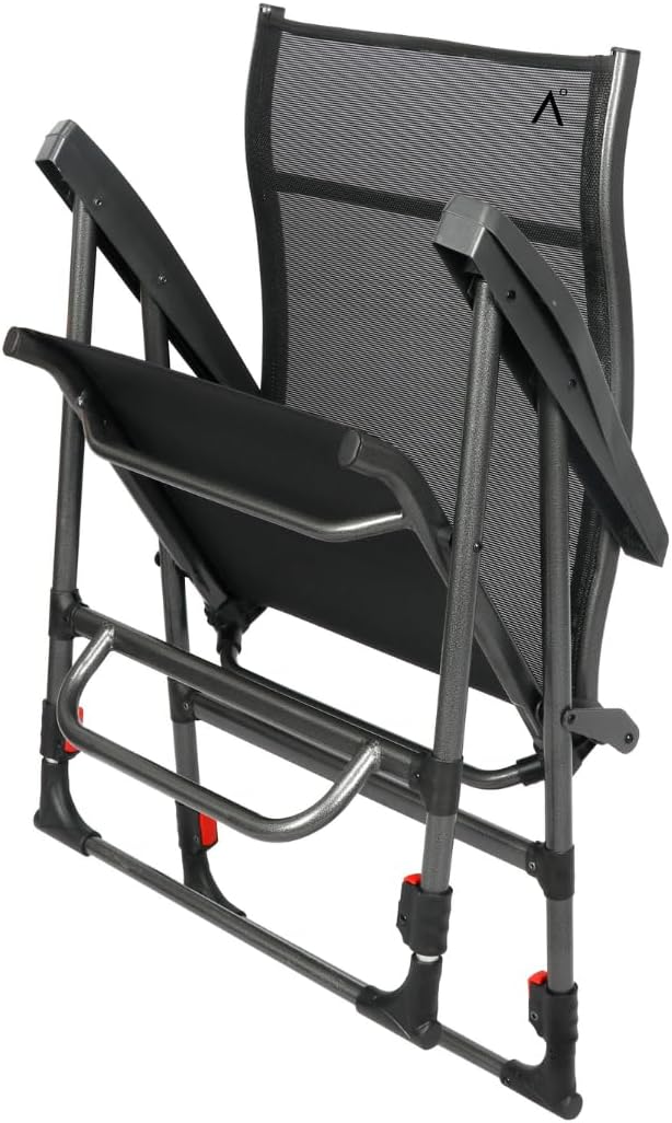 Sports Chair - Height Adjustable Camping Chair with 3 Levels Lightweight Aluminum Mesh Back - Rise Above The Crowd with Ultimate Comfort &amp Versatility