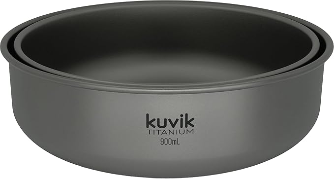Kuvik Titanium Bowls 750ml (25.4 oz) and 900ml (30.4 oz) Combo - Ultralight and Compact Bowls for Backpacking Camping and Survival