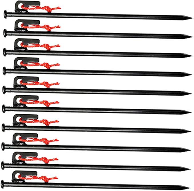 10Pcs Heavy Duty Tent Pegs with Storage Bag Durable Ground Nails for Outdoor Camping Garden and Beach Use Secure Your Tent from Wind and Movement