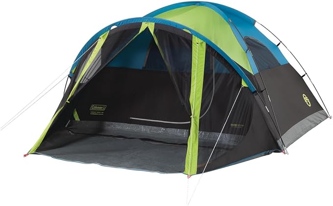Coleman Carlsbad Dark Room Tent with Screened Porch 4/6 Person Tent Blocks 90% of Sunlight to Keep Inside Cool Weatherproof Shelter with Easy Setup Made of PFAS-Free Materials