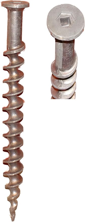 Penetrator 18 Aluminum Reusable Screw Anchor with Tie Off Cable - Heat Treated 356 Aluminum - Flat to to minimize Tripping