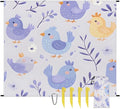 Waterproof Sandproof Beach Blanket 59''×68'' Animal Chicken Polyester Outdoor Picnic Blanket with 4 Stakes &amp Storage Bag for BeachCampingVacation Purple