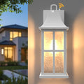 18 Modern Outdoor Wall Lights Aluminium Dusk to Dawn Outdoor Lighting Exterior Wall Lantern Waterproof Porch Light Outside Light for House Garage Patio (1 Pack White)