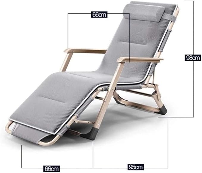 FWZJ Patio Lounge Chairs Sun Lounger Chair Recliner Nap Folding Beach Chair Lunch Break Nap Chair Leisure Folding Deck Chair Office Folding Bed Outdoor (Green)
