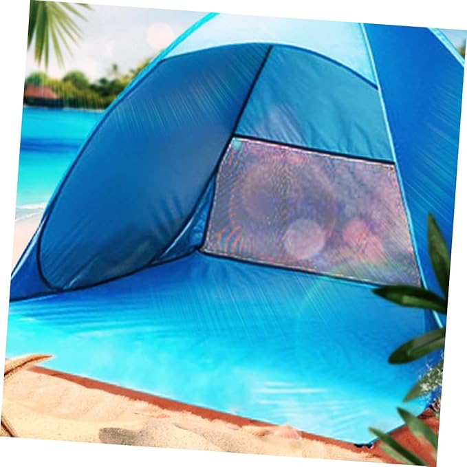 YARNOW 1Pc Automatic Beach Tent Portable Sunshade Canopy Easy Setup for Fishing Camping and Outdoor Activities Lightweight Blue Beach Tent