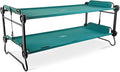 Disc-O-Bed Extra Large Portable Bunk Camping Cots with Carry Bags - Heavy-Duty Indoor or Outdoor Sleeping System Converts to Bench or Separate Beds 500 lb Weight Capacity Per Cot Green