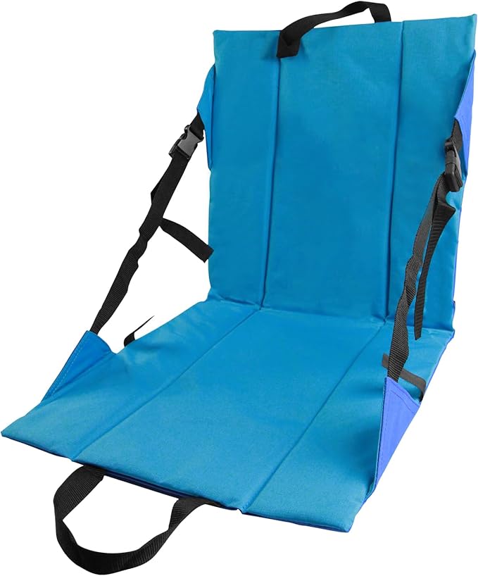 Folding Stadium Seat Cushion with Backrest Portable Bleacher Pad for Camping Fishing15.8'' x 16.5''Lightweight Chair with Backrest for Outdoor Sports and Concerts(Blue and Purple)