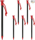 6 Pack Carbon Core Tent Stakes 6 Inch Ultralight Carbon Camping Stakes with Aluminum Shell Tent Pegs with Nylon Cord for Backpacking Hiking