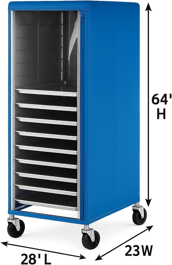 Pan Rack Cover Blue Vinyl - 28 L x 23 W x 64 H