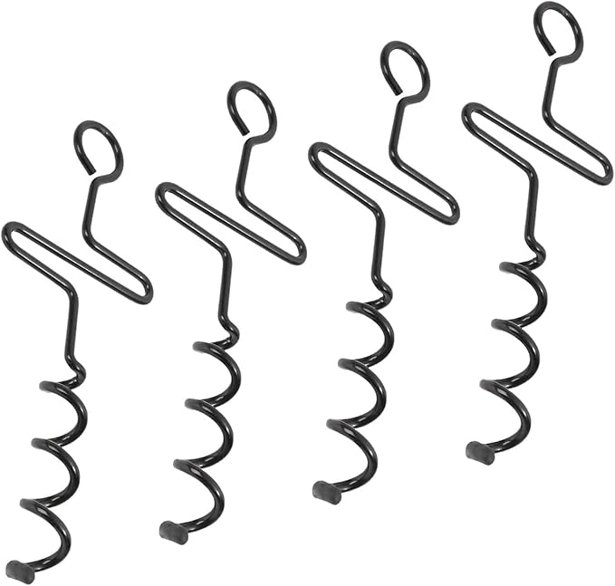 4pieces Outdoor Tent Spirals Stakes Heavy Type Ground Anchors Outdoor Camping Pegs for Secure Outdoor Shelter