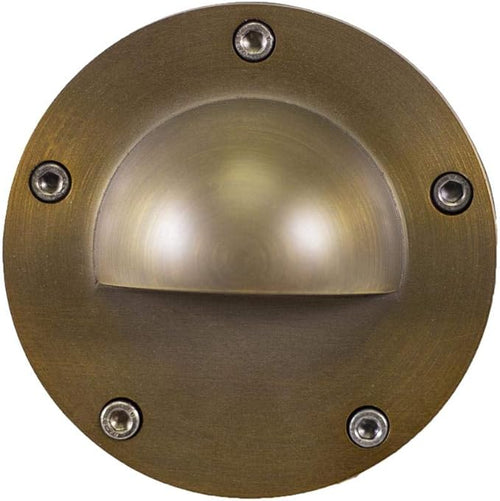 12V Brass In-Ground Well Light (Beacon Top) with 5W 2700K Warm White MR16 LED Bulb for Low Voltage Landscape Lighting of Outdoor Pathway Garden Shrubs Columns or Trees