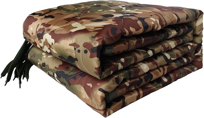 GRVCN Military Blanket - Camping Sleeping Bag with Zipper Poncho Liner Thermal Insulated Blanket Lightweight Portable Outdoor Hiking Survival Compression Carry Bag
