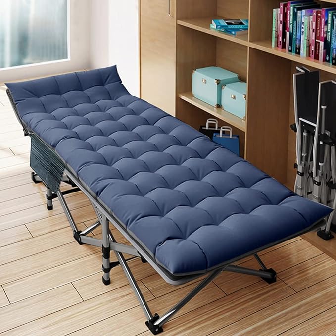 Portable Folding Camping Cot for Adults with Mattress Lightweight Camp Bed with Carry Bag for Outdoor Travel Hiking Beach and Camping Adventures