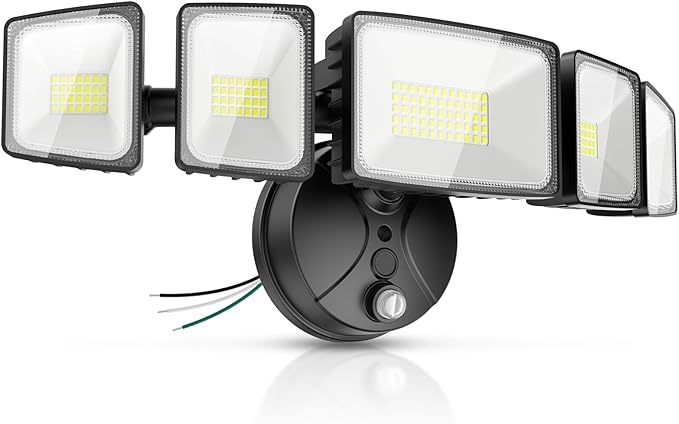 Onforu 120W 12000LM Dusk to Dawn Outdoor Lighting5 Heads Flood Lights Outdoor6500K Super Bright Automatic Outdoor LightingIP66 Waterproof Hardwired LED Security Lights for GarageYardOutside