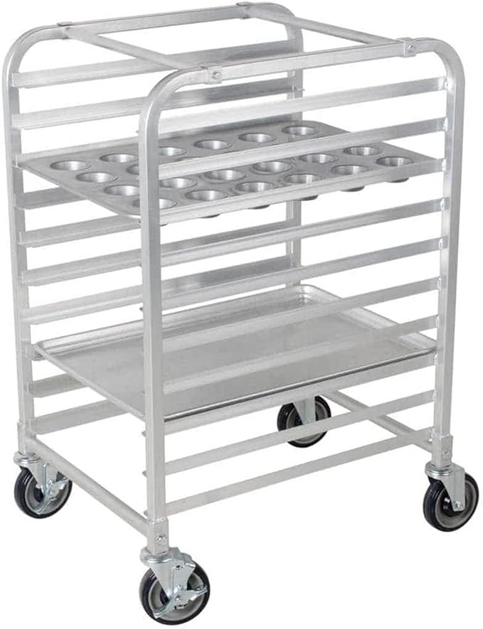 10 Tier Sheet Pan Rack | Commercial Bakery Bun Pan Rack With Wheels