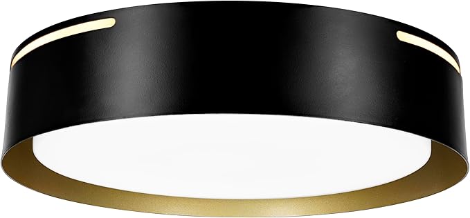 Sylvania 13 Flushmount Ceiling Light Luminaire 42.5W 5 CCT 2700/3000/3500/4000/5000K Dimmable 1400 LMS Black/White - 1 Pack (63470)