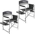 KingCamp 2-Pack Directors Camping Chair with Padded Folding Portable Seats Black