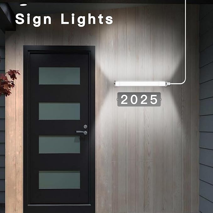 MEIHONG Solar Powered Shop Light with Dusk to Dawn Sensor IP65 Waterproof Outdoor Shop Light Solar Indoor Lights with Timer &amp Remote for Garage Barn House Coop - Daytime Available