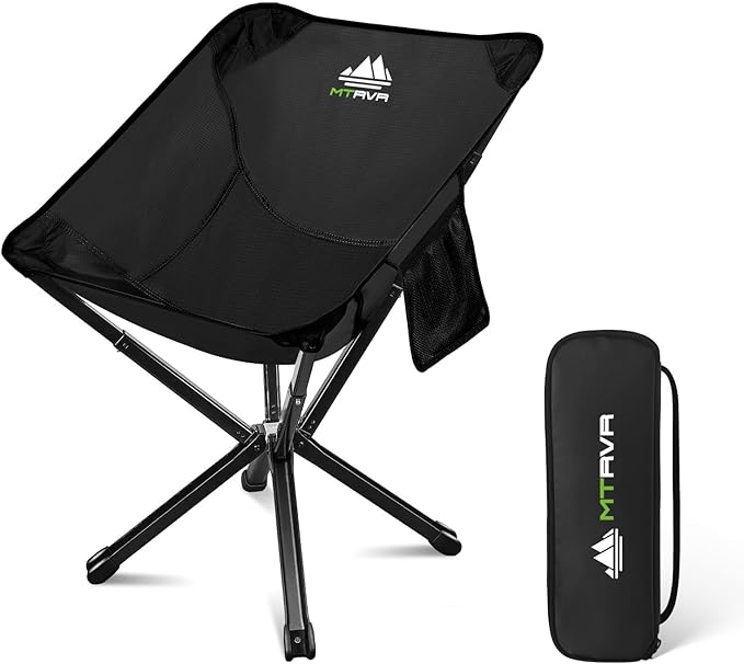 Lightweight Folding Camping Chair — 3.3 lb Compact Portable Design One-Piece No Assembly Structure Aluminum Frame Easy Carry Chair for Travel Hiking Camping &amp Beach
