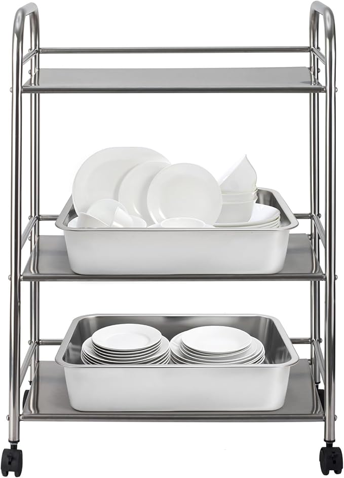 TOPZEA 2 Pack 12 Liter Stainless Steel Commercial Bus Tubs 4 Deep Heavy Duty Metal BBQ Meat Prep Tub Food Service Pan Restaurant Dish Tubs Kitchen Utility Tub for Catering Marinating Dishwashing