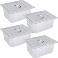 4 Pack Stainless Steel Hotel Pans 1/2 Size-6 Deep Steam Table Pan Stainless Steel Food Storage Containers Buffet Pan with Lids for Home Party Restaurant Hotel Buffet