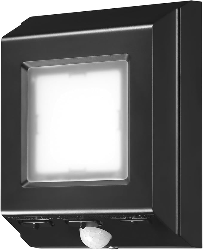 Globe Electric 110-Degree 15W Slim Black 500-1000-1500 Lumens Hardwired Motion Activated Outdoor Integrated LED Security Light Outdoor Outside House Lights