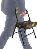 Mini Padded Folding Chairs Garage Stool Portable Camping Chair with Cushion Lightweight Lawn Chair for Outdoor Sports Events Patio Fishing Hiking Hunting Picnic Beach (Camo Green)
