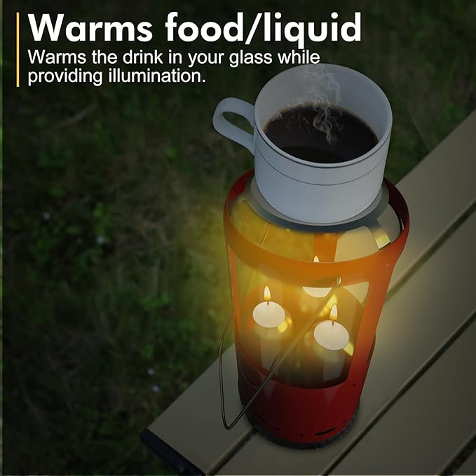 Candle Lantern Decorative 3-Wick Emergency Candlestick Holder for Pillar Candles Portable Red Warmer Lantern Camping Gear for Campers Use Hanging Handheld NO Candles Included