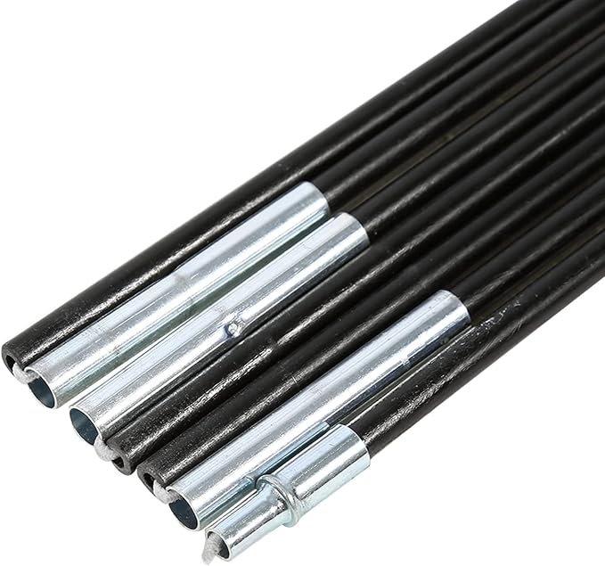 Universal Camping Tent Tarp Poles - 14 Sections Fiberglass Awning Support Rods Tent Pole Kit