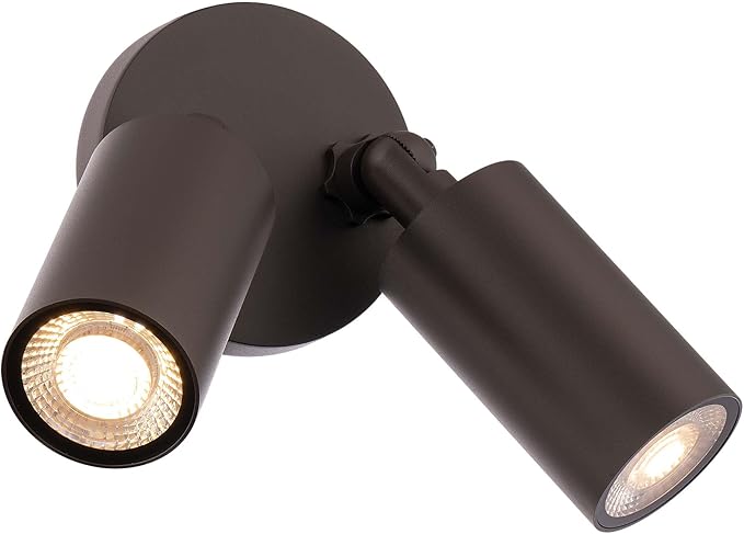 Cylinder LED Double Adjustable Indoor or Outdoor Wall Light 3000K in Bronze