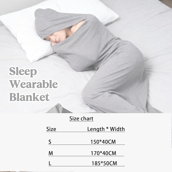Wearable Sleep Blanket Hooded Sleep Adult Cozy Breathable Portable Sleeping Bag for Wearing At Home Or Camping Trips