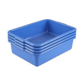 Commercial Products Standard Bus/Utility Box 4.6 Deep Kitchen Bus Tubs 4 Durable Blue Plastic Wash Basin/Dish Washing Tub for Restaurants or Catering Services