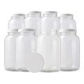 FastRack 1 Gallon Glass Jar with White Plastic Lid (8-Pack) | Wide Mouth Fermentation &amp Storage Jars | Food-Grade Glass for Kombucha Pickling Dry Goods &amp Bulk Food Storage