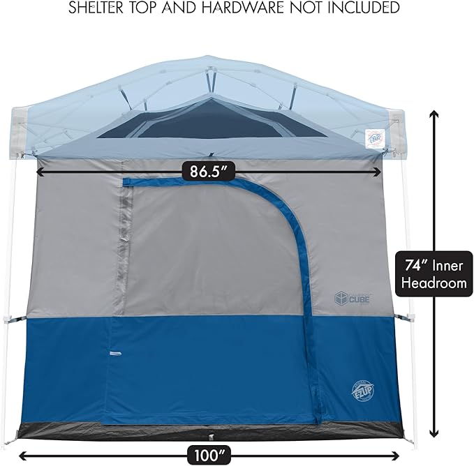 E-Z UP Camping Cube Sport Converts 10' Angled Leg Canopy into Camping Tent